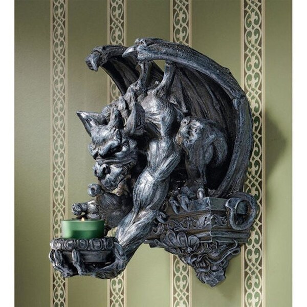 Bat wings menacing Gargoyle Wall Sconce candle holder statues Gothic